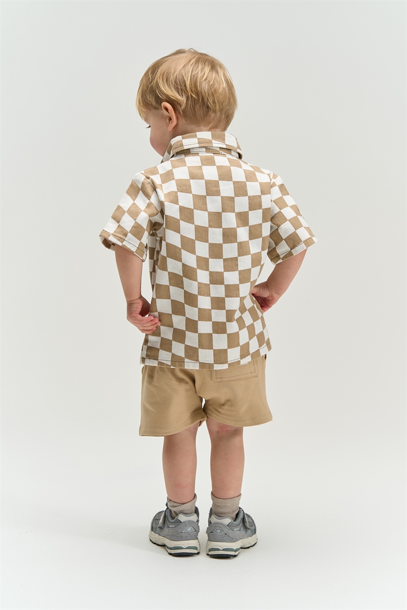 The New Siblings kortærmet skjorte tern – skjorte til børn